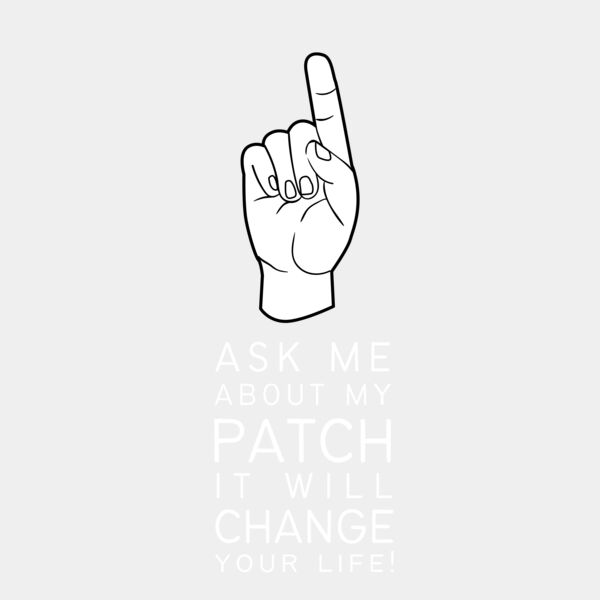 Ask me about my patch   white design Thumbnail